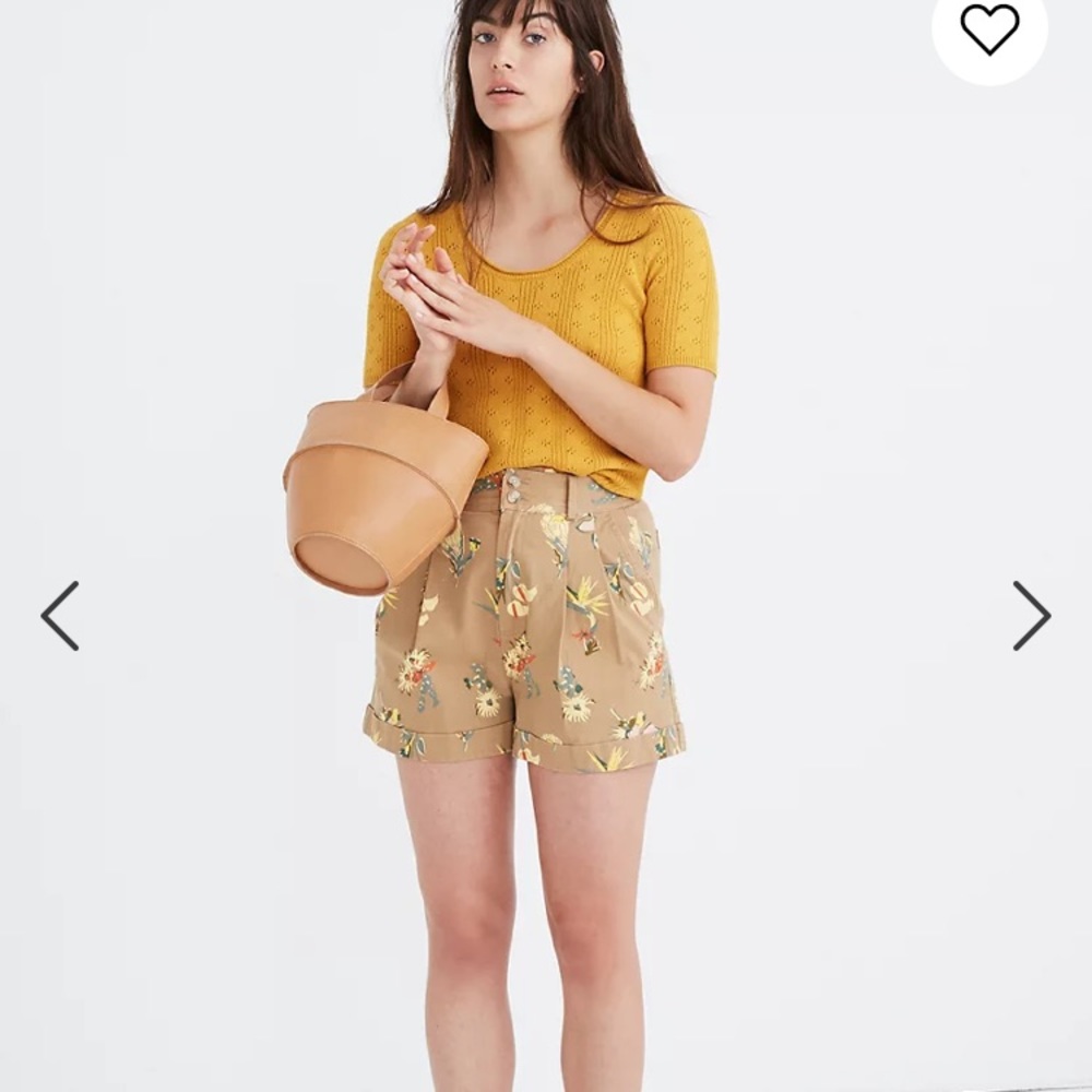 MADEWELL Pointelle Willford Sweater Tee Mustard Color Size XSmall - Picture 11 of 12